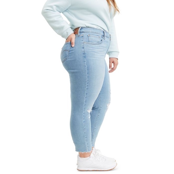 LEVI'S Plus Size 711 Destructed Skinny Ankle Jeans - Picture 2 of 3